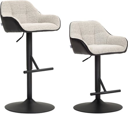 HOMCOM-Barkruk-Polyester-52,5x53x108cm-Lichtgrijs