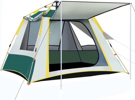 Tent 3-persoons geel wit groen