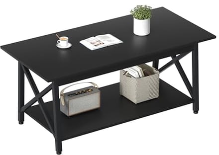 Moderne salontafel met opbergruimte en X-frame ontwerp – Ruimtebesparende tafel voor de woonkamer