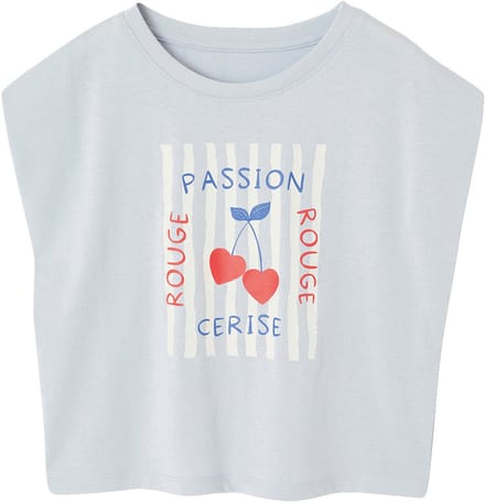 Vertbaudet T-shirt voor meisjes, cropped, korte mouwen met schoudervulling