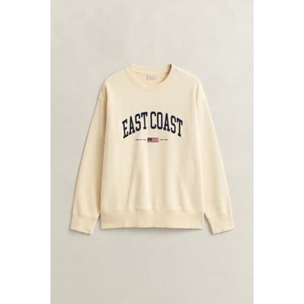 Gant Trui Relaxed East Coast Graphic Crew Neck Cream / male