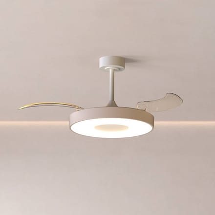 Mantra Iluminación Smart LED plafondventilator Coin, beige/wit, DC, stil, CCT