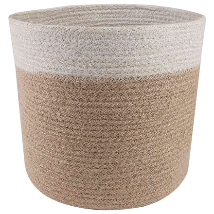 vidaXL Plantenpot Set 2 st Natuurlijk en Wit Ø 21 x 21 cm