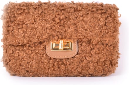 Giuliano teddy schoudertas Rosé - Camel - Dames - Made in Italy