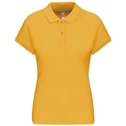 Damespolo korte mouwen met knopen merk Kariban Yellow - 3XL