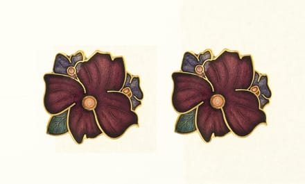 Behave - Oorstekers dames - bloemmotief - paars - 2,5 cm