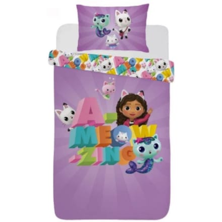 Gabby's Dollhouse Dekbedovertrek 140 x 200 cm + kussensloop 60 x 70 cm-100% katoen