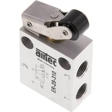 3/2 G1/8'' NC Rolbediend Hefboom Ventiel 0-12bar/0-168psi Airtec