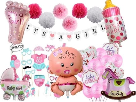 FeestmetJoep® Babyshower meisje versiering - Babyshower decoratie