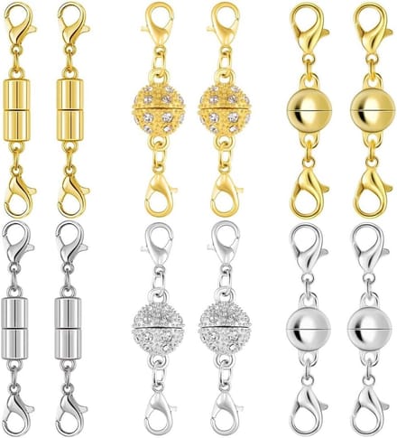 Set van 12 Magnetische Sluitingen voor Kettingschakels en Armbanden - Inclusief Verschillende Stijlen