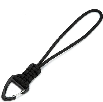 Sleutelhanger Koord Paracord Zwart met Driehoekige Haak