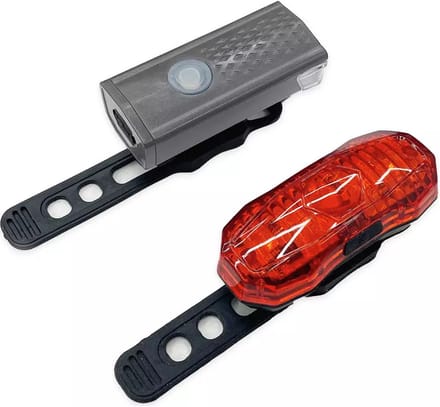 Waterdichte Fietslichten rood en wit Challenge Lights USB oplaadbaar - compact- 50 lm