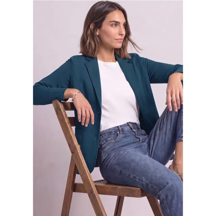 Eenvoudige blazer in effen kleur