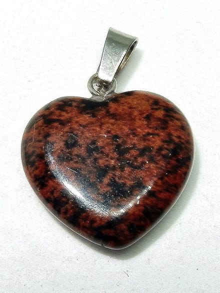 Mahonie Obsidiaan Hartjes Hanger