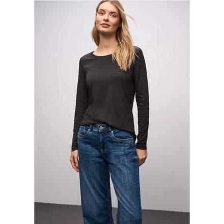 Basic shirt met ronde hals