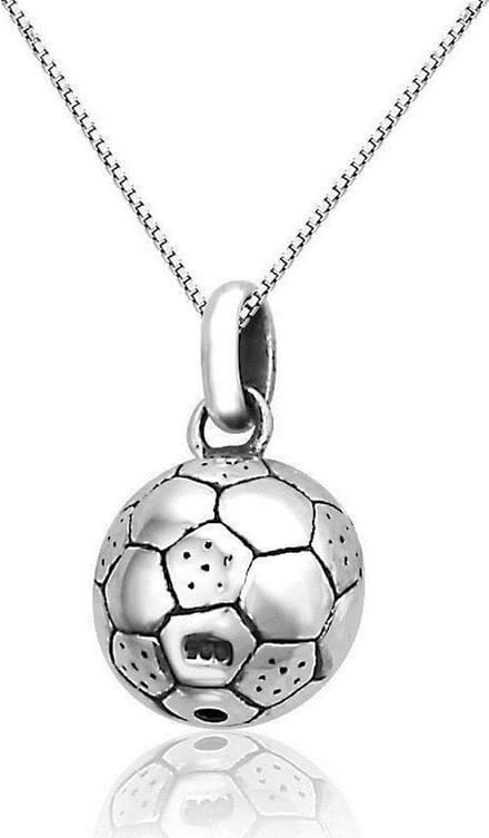 Montebello Ketting Voetbal - 925 Zilver Gerhod. - Sport - ∅10mm - 45cm