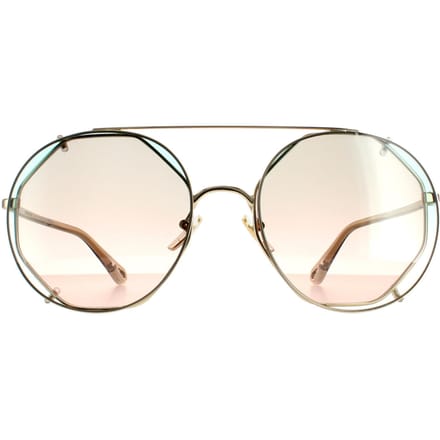 Chloe Round Dames Gold Green Gradient Ch0041s