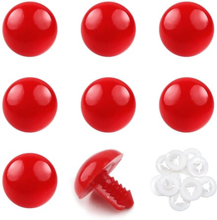 Dailygoods- Veiligheidsogen 24 mm Rood - 8 Stuks - Sluitringen