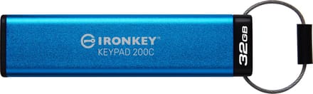 Kingston Technology IronKey Keypad 200 USB flash drive USB Type-C 3.2 Gen 1 (3.1 Gen 1) Blauw