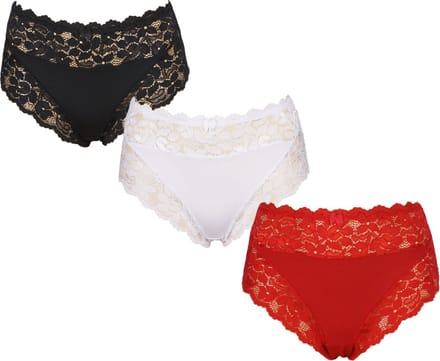 3-Pack Dames tailleslips JC met kant H805 ass. Maat M