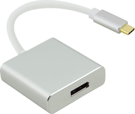 Adapterkabel, USB 3.1 Type-C� Stecker/DisplayPort 1.2 Bu., PREMIUM, silber