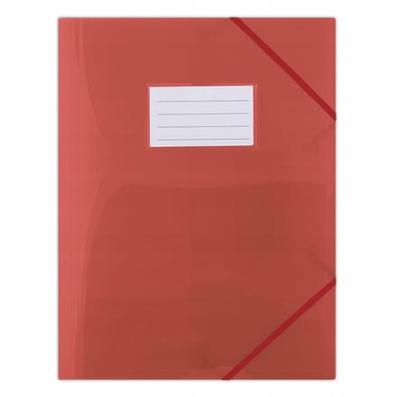 Donau PP kaart met elastiek, A4, 480μm, 3 flappen, rood