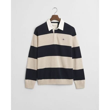 Gant Trui Barstriped Polo Pullover Avond Blauw / male