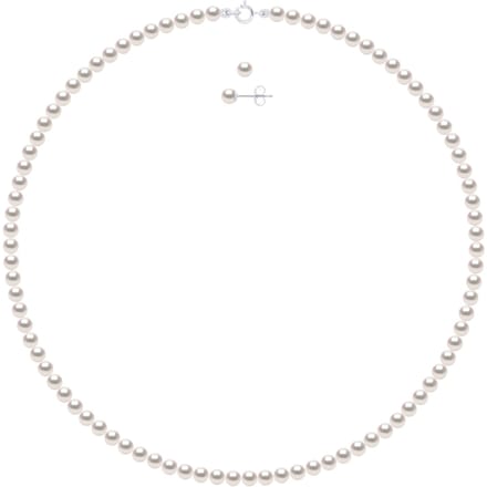 Set - Ketting Rij van Echte Gecultiveerde Parel Akoya Japanse Gecertificeerde Rond 5-6 mm