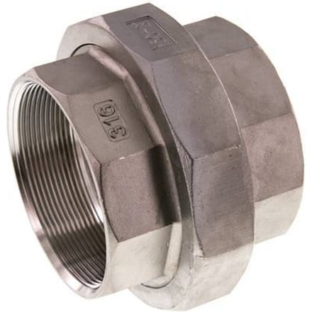 Rechte Aansluiting Rp3 '' Binnendraad RVS Vlakke Afdichting PTFE 16bar