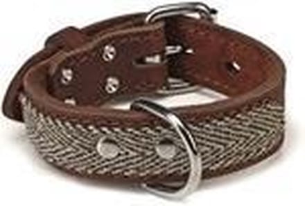 Leren halsband Tweedy. Bruin. 80 cm x 45 mm.