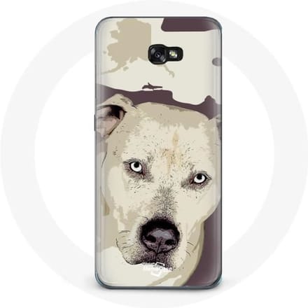 Coque - Samsung - Galaxy A8 2016 - Souple - Chien de Pitbull - Blanc blanc