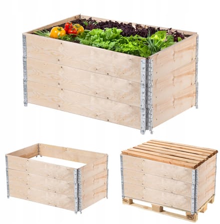 Kadax Verhoogde Kweekkast Hout 120x80cm - Set van 3 stuks