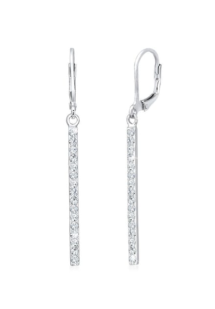 Elli Oorbellen Geo Bar Sparkling Kristallen 925 Zilver