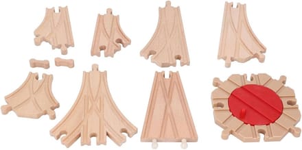 Houten Treinbaan - Speelgoed Set - Creatief Spelen - Stimuleert Coördinatie - 22 x 18 x 4 cm - Houtkleur