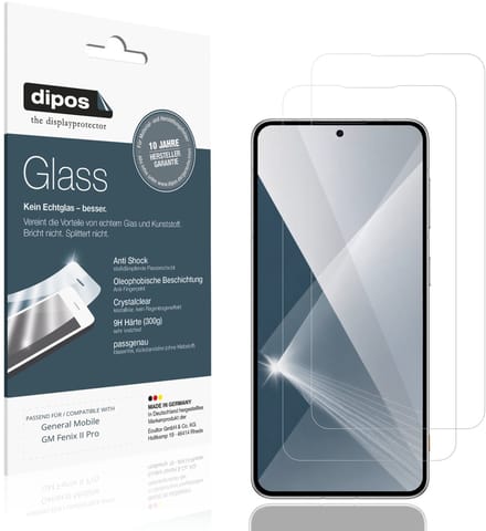 dipos – 2x Pantserfolie geschikt voor General Mobile GM Fenix II Pro | 9H Screenprotector