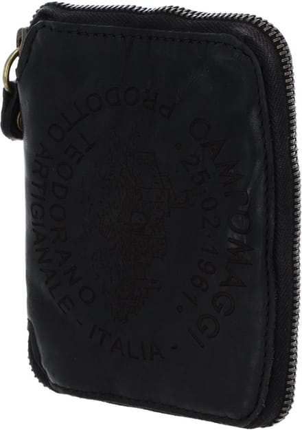 CAMPOMAGGI Leren Portemonnee Wallet Nero Zwart