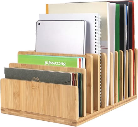 Bureau Plank Mail Organizer met 10 Slots voor Documenten en Accessoires
