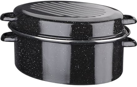 Geëmailleerde stalen braadpan - GSW - Daubière Email - 32 cm - Ovaal - Inductie