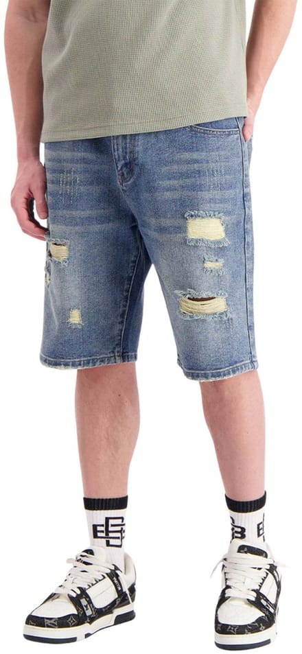 DISTRESSED DENIM SHORTS