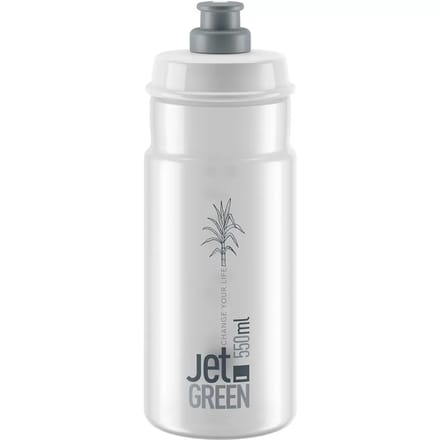 Elite Bottle Jet Green Clear, Grey Logo 550ml