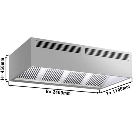 GGM Gastro Induktions-Kastenhaube - 2400mm - ohne Motor - mit Filter