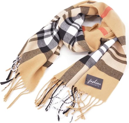 Ruit Sjaal - Beige/Zwart/Rood | Kinderen/Volwassenen | Polyester | 170 x 32 cm