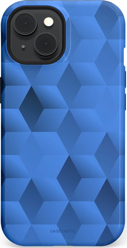Casetastic hoesje geschikt voor Apple iPhone 15 - MagSafe - Dubbellaagse bescherming - Hexaflow - Fashion Case - Lavendel Donkerblauw