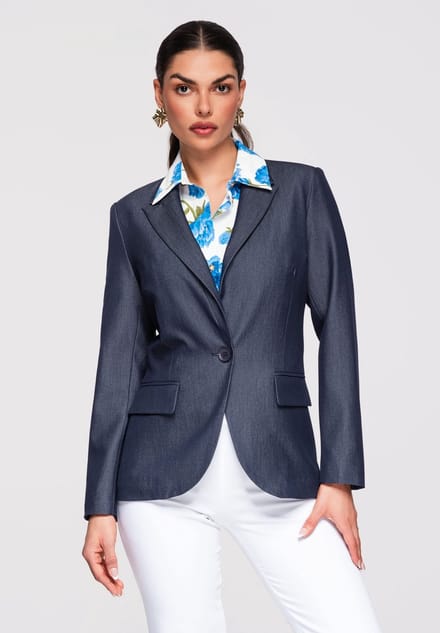 OMBRE Blazer - Slim Fit - Lange Mouw - Knopen Marine S