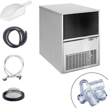 GGM Gastro IJsblokjesmachine - holle cilinder - 79 kg/24 h zilver