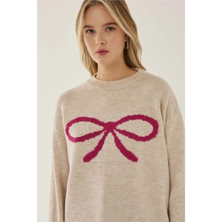 Relaxe fit trui met strikdetail