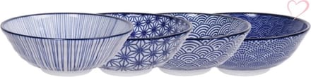 Tokyo Design Studio – Nippon Blue – Ramenkommen – 21 cm – 1000 ml – 4 stuks
