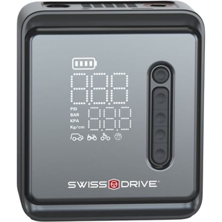 Mini Compresseur Portable - SWISS DRIVE - 150 PSI - Recharge USB - Arrêt Auto - Écran Digital noir