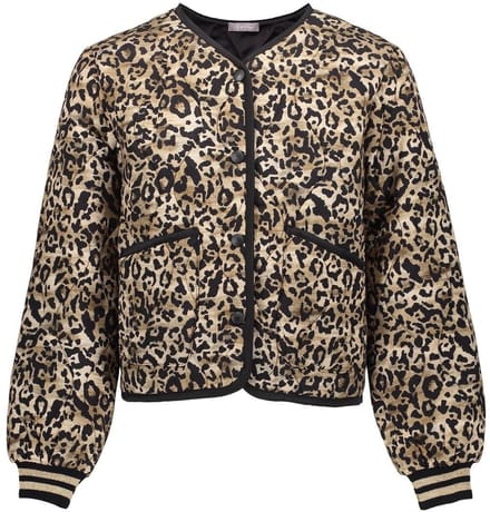 Geisha winter bomberjas meisjes - zwart/zand - luipaard