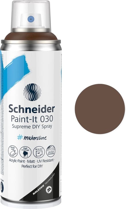 Schneider spuitbus verf - Paint-It 030 - DIY spuitverf - acrylverf - 200ml - bruin - S-ML03050083